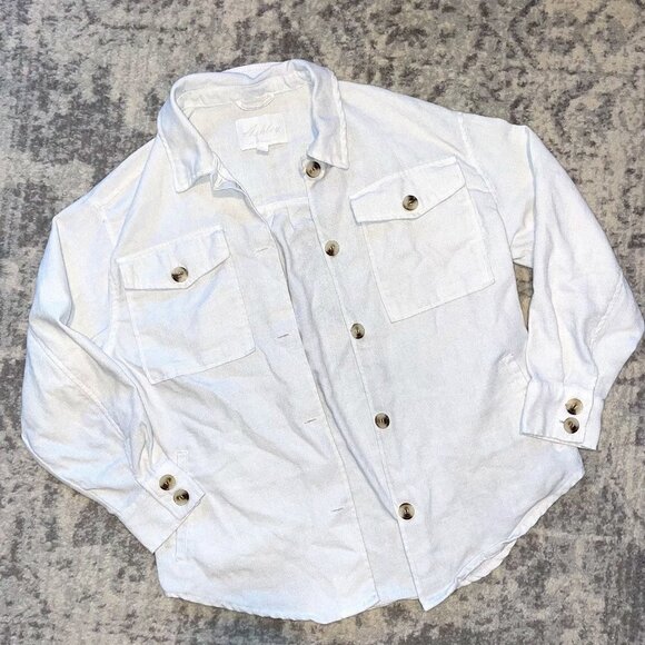 NWOT! Ashley 26 International White Button Down Shacket Medium - Picture 1 of 6
